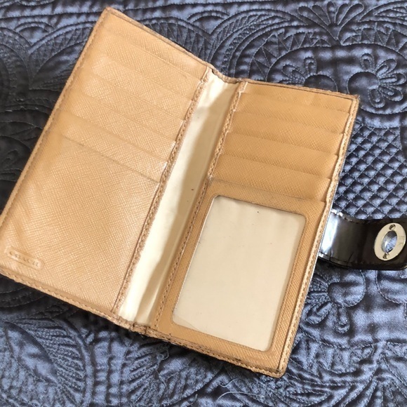 Coach wallet Y2K cloth brown tan bi fold wallet - Picture 6 of 11